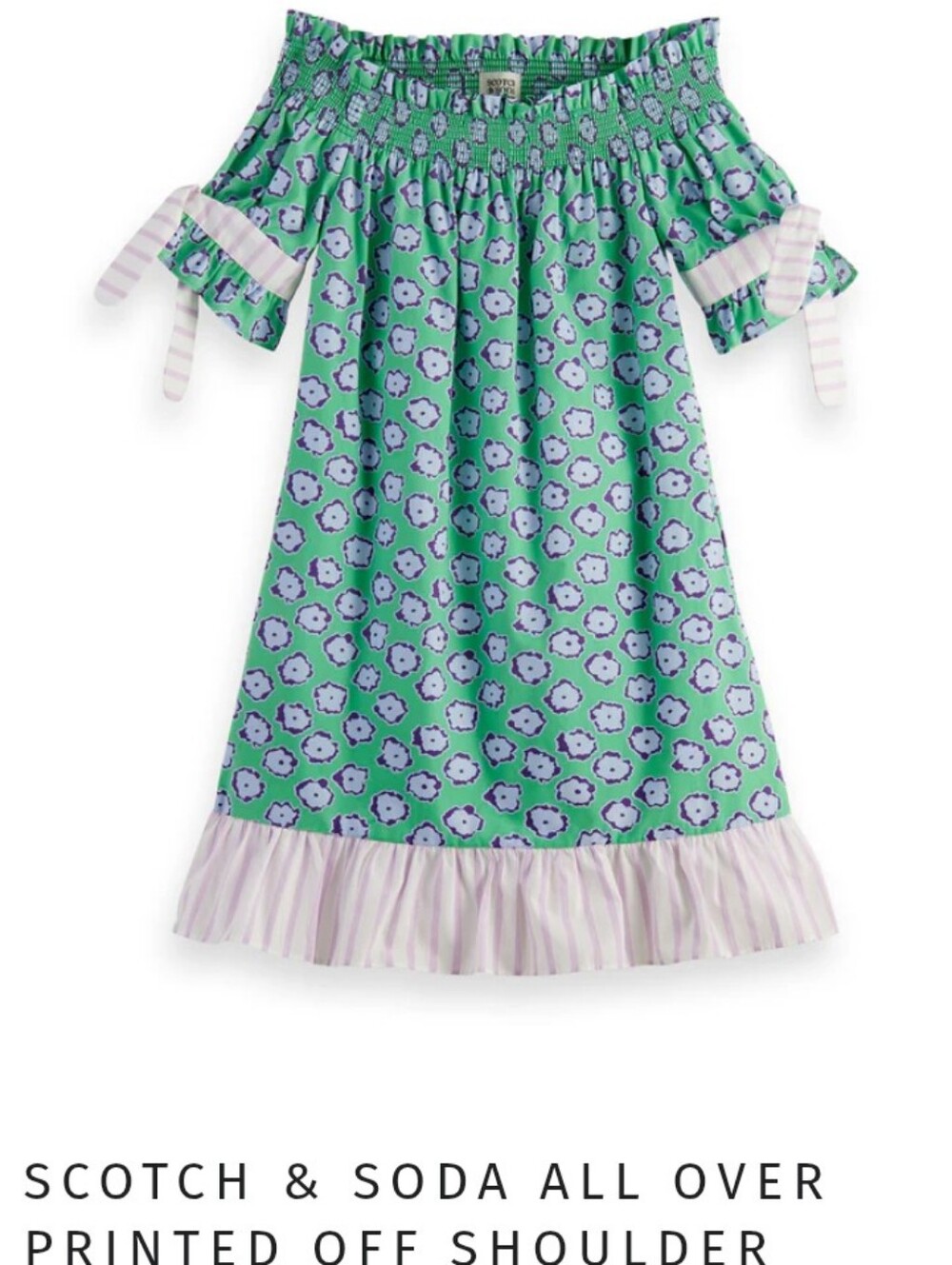 Scotch & Soda All Over Printed Off Shoulder Dress